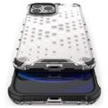 Honeycomb Armored iPhone 14 Pro Max Hybrid Hülle - Transparent