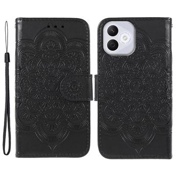 Honor 400 Lite Mandala Serie Wallet Hülle - Schwarz