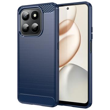 Honor 400 Smart/X7d 4G Gebürstete TPU Hülle - Karbonfaser - blau