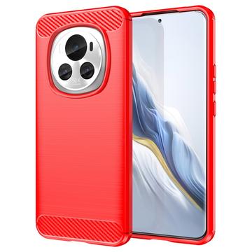 Honor Magic6 Gebürstete TPU Hülle - Karbonfaser - Rot