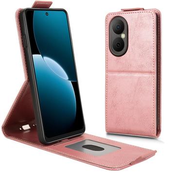 Huawei Enjoy 80 Vertikal Flip Hülle mit Ständer - Roségold