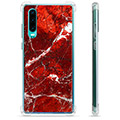 Huawei P30 Hybrid Hülle - Roter Marmor