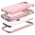 iPhone 12/12 Pro Hybrid Hülle mit Spiegel und Kartenhalter - Rosa