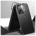 iPhone 14 Pro Hybrid Hülle mit Verstecktem Ständer - Schwarz