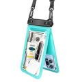 IPX8 wasserdicht PVC Handytasche für unter 9,5-Zoll Dual Layer Handy versiegelt Dry Bag mit Gurt - Cyan