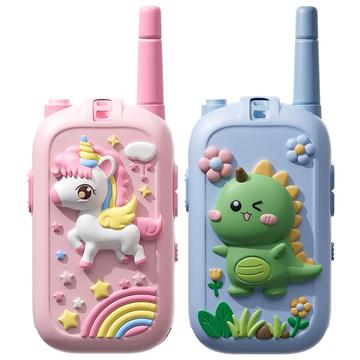JK200 Kinder-Video-Walkie-Talkie mit Kamera - 2 Stück. - Rosa Einhorn / Blauer Dinosaurier