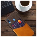 KSQ Samsung Galaxy A40 Hülle mit Kartenfach - Kaffee