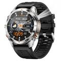 KT80 Sport-Smartwatch - 3ATM wasserdicht, Bluetooth-Anruf, 1.46" HD-Touchscreen, integrierte Taschenlampe - Silber