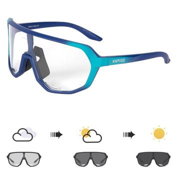 KV FlexRide Photochromic Fahrradbrille mit klaren Gläsern - Blau