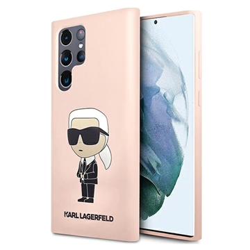 Karl Lagerfeld Ikonik Samsung Galaxy S23 Ultra 5G Silikonhülle - Rosa