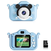 Kinder Digitalkamera mit 32GB Speicherkarte (Offene Verpackung - Zufriedenstellend) - Blau