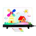 LED-Zeichentafel für Kinder mit 7 Markern, bunte Lichteffekte - 26x35cm