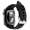Kingxbar Crystal Fabric Apple Watch 7/SE/6/5/4/3/2/1 Armband - 41mm/40mm/38mm - Schwarz