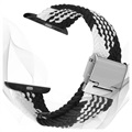 Apple Watch Series 7/SE/6/5/4/3/2/1 Gestrickter Armband - 45mm/44mm/42mm - Schwarz / Weiß