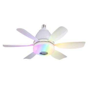 LEC017R 3-stufiger dimmbarer RGB-Deckenventilator mit Bluetooth-Lautsprecher - Weiß