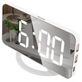 LED-Wecker mit Digitalanzeige und Spiegel TS-8201 - Weiß