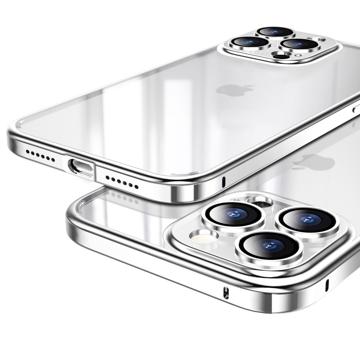 Luphie Kratzfeste iPhone 14 Pro Hybrid Hülle - Silber