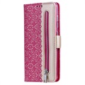 Lace Pattern Huawei P40 Lite Wallet Hülle - Hot Pink