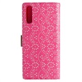 Lace Pattern Samsung Galaxy A50 Wallet Hülle - Hot Pink