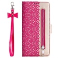 Lace Pattern iPhone 11 Wallet Hülle - Hot Pink