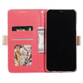 Lace Pattern iPhone 11 Wallet Hülle - Hot Pink