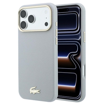 iPhone 18 Pro Lacoste Champs Élysées Hülle - MagSafe Kompatibel - Hellgrau