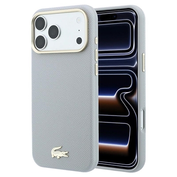 iPhone 18 Pro Max Lacoste Champs Élysées Hülle - MagSafe Kompatibel - Hellgrau