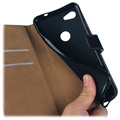 Google Pixel 3a XL Leder Wallet Hülle mit Stand - Schwarz
