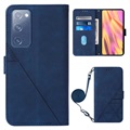 Line Serie Samsung Galaxy S20 FE Schutzhülle mit Geldbörse - Blau