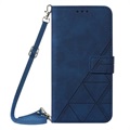 Line Serie Samsung Galaxy S22 5G Schutzhülle mit Geldbörse - Blau