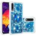 Liquid Glitter Samsung Galaxy A50 TPU Hülle - Blau Schmetterling