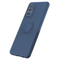 Samsung Galaxy A33 5G Liquid Silikonhülle mit Ringhalterung - Blau