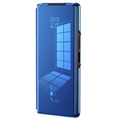 Luxury Mirror View Samsung Galaxy Z Fold2 5G Flip Hülle - Blau
