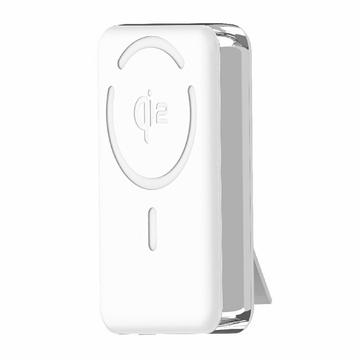 M02A 10000mAh Qi2 Magnetische Wireless Powerbank mit Integriertem Ständer - 35W - Weiß