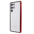 Samsung Galaxy S22 Ultra 5G Magnetisches Cover mit Panzerglas - Rot