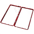 Samsung Galaxy S22 Ultra 5G Magnetisches Cover mit Panzerglas - Rot
