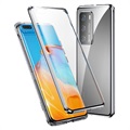 Huawei P40 Pro Magnetisches Cover mit Panzerglas - Silber