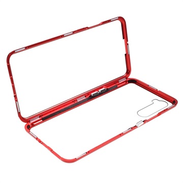 OnePlus Nord Magnetisches Cover mit Panzerglas - Rot