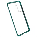 Samsung Galaxy S21 FE 5G Magnetisches Cover mit Panzerglas - Blau