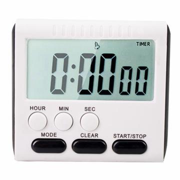 Magnetischer großer LCD-Digital-Küchentimer - Schwarz / Weiß