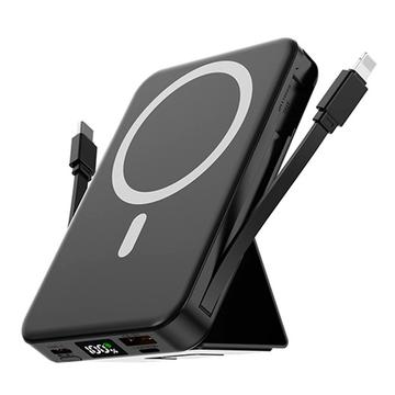 Magnetische kabellose Powerbank mit USB-C- und Lightning-Kabeln - 10000mAh/15W