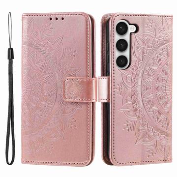 Mandala Serie Samsung Galaxy S23 5G Wallet Hülle - Roségold