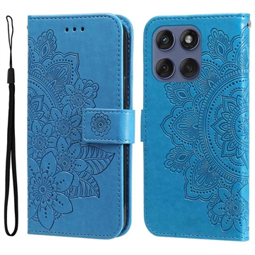 Motorola Edge 60 Fusion Mandala Serie Wallet Hülle - Blau