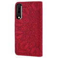 Mandala Serie Samsung Galaxy A50 Wallet Hülle - Rot