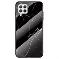 Marble Series Samsung Galaxy A22 4G Panzerglas Hülle - Schwarz