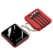Mini Powerbank 20000mAh - 2x USB, Lightning, USB-C, MicroUSB - Rot