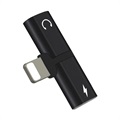 Mini T-Shape 2-in-1 Lightning Adapter - iPhone XS Max/XS/XR - Schwarz