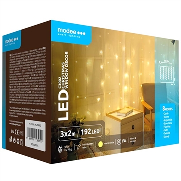 Modee C3002 Weihnachts-LED-Vorhang - 3x2m - Warmweiß