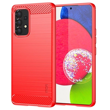 Samsung Galaxy A53 5G Mofi Karbonfaser TPU Hülle - Rot