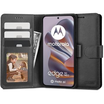 Motorola Edge 50 Neo/60 Neo Tech-Protect Wallet Hülle W. Magnet & Stand - Schwarz